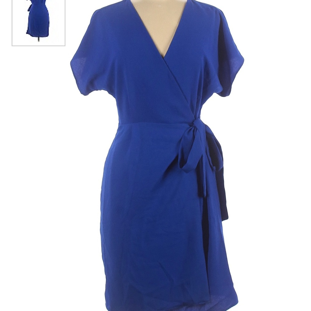 Bobeau Cobalt Blue Wrap Dress, Size Large